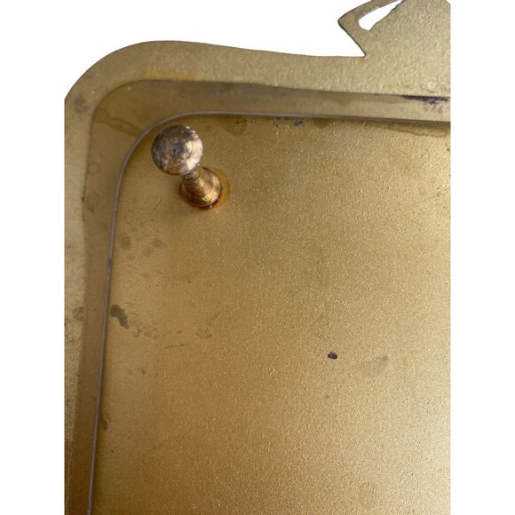 Mid Century Enamel on Brass Carved Footed Tray Dish Bowl Isreal fish wine grapes - Picture 12 of 16